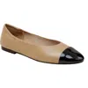 Linea Paolo Nolan Cap Toe Ballet Flat In Desert/black