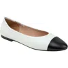 Linea Paolo Nolan Cap Toe Ballet Flat In Eggshell/black