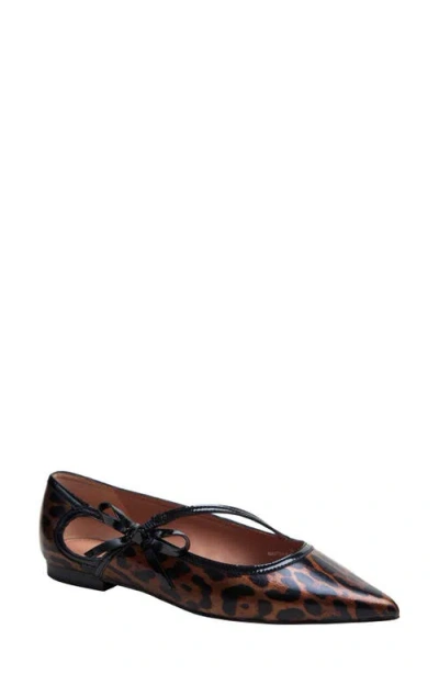 Linea Paolo Nuri Bow Pointed Toe Patent Flat In Multi