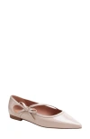 Linea Paolo Nuri Bow Pointed Toe Patent Flat In Neutral