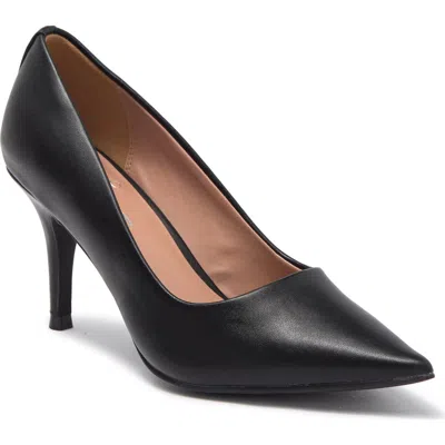 Linea Paolo Paris Pointed Toe Leather Pump In Black