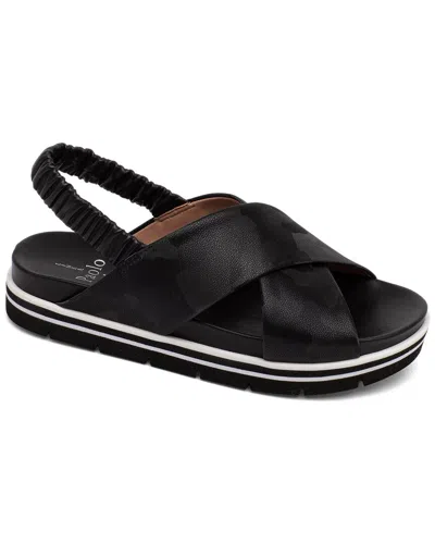 Linea Paolo Rhea-l Leather Sandal In Black