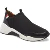 Linea Paolo Robbie Slip-on Sneaker In Black Stretch Fabric
