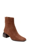 Linea Paolo Sage Square Toe Bootie In Chocolate Brown