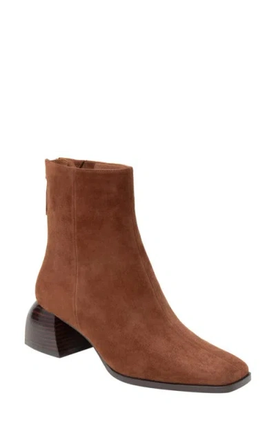 Linea Paolo Sage Square Toe Bootie In Chocolate Brown