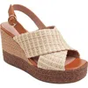 Linea Paolo Valery Wedge Sandal In Natural/cognac