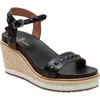 Linea Paolo Vichi Ankle Strap Espadrille Platform Wedge Sandal In Black