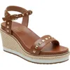 Linea Paolo Vichi Ankle Strap Espadrille Platform Wedge Sandal In Brown