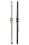 Linea Pelle 2-for-1 Skinny Belt Set