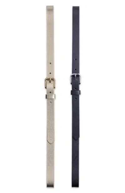 Linea Pelle 2-for-1 Skinny Belt Set