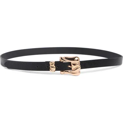 Linea Pelle 20mm Sculpted Buckle Belt In Black