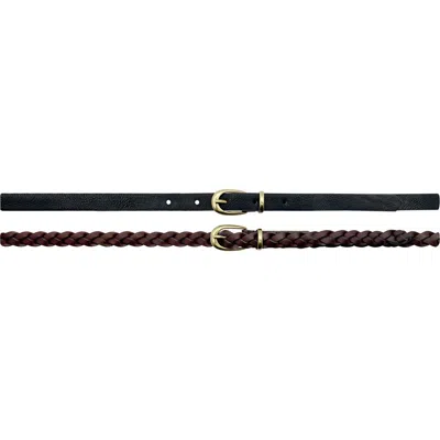 Linea Pelle 2-for-1 Belt Set In Black