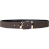 Linea Pelle Asymmetric Buckle Belt In Brown