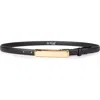 Linea Pelle Beveled Plaque Buckle Faux Leather Belt