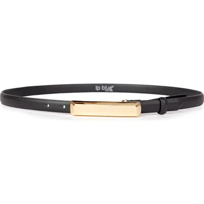 Linea Pelle Beveled Plaque Buckle Faux Leather Belt