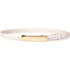 Linea Pelle Beveled Plaque Buckle Faux Leather Belt