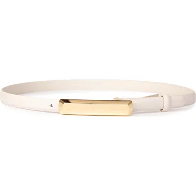 Linea Pelle Beveled Plaque Buckle Faux Leather Belt