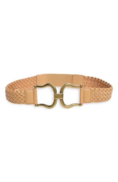 Linea Pelle Braided Interlock Buckle Belt In Brown