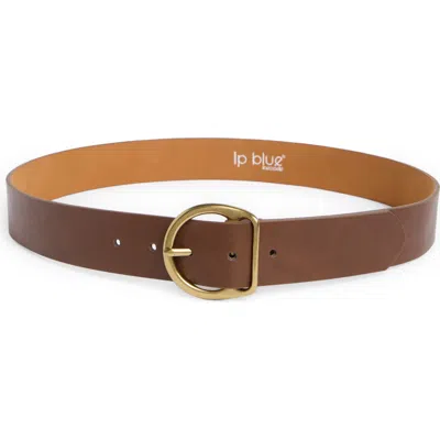 Linea Pelle Burnished Buckle Faux Leather Belt In Brown