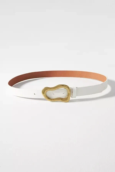 Linea Pelle By Anthropologie Structural Buckle Belt In Beige