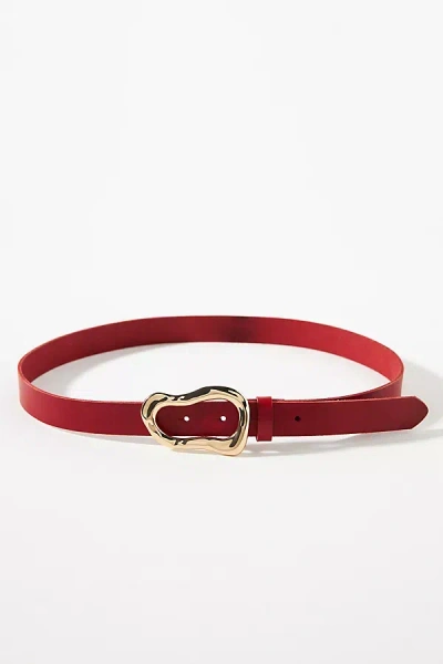 Linea Pelle By Anthropologie Structural Buckle Belt In Red
