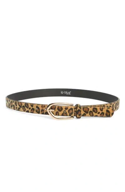 Linea Pelle Cheetah Print Faux Calf Hair Belt In Brown