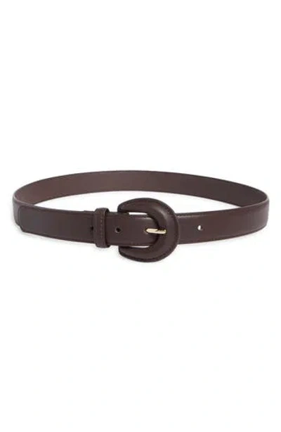 Linea Pelle Covered Buckle Faux Leather Belt In Gray