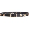 Linea Pelle Disc Stud Belt In Black