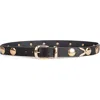 Linea Pelle Disc Stud Belt In Black/gold