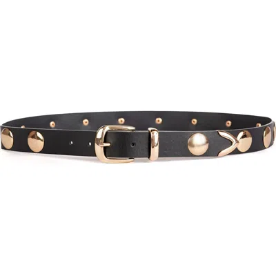 Linea Pelle Disc Stud Belt In Black/gold