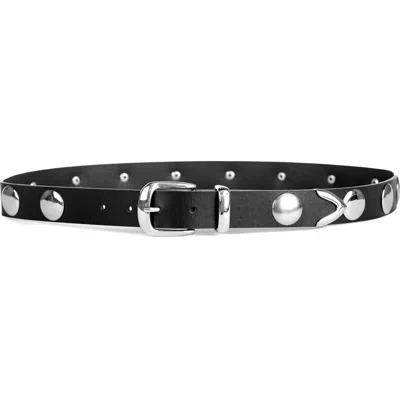 Linea Pelle Disc Stud Belt In Black/silver