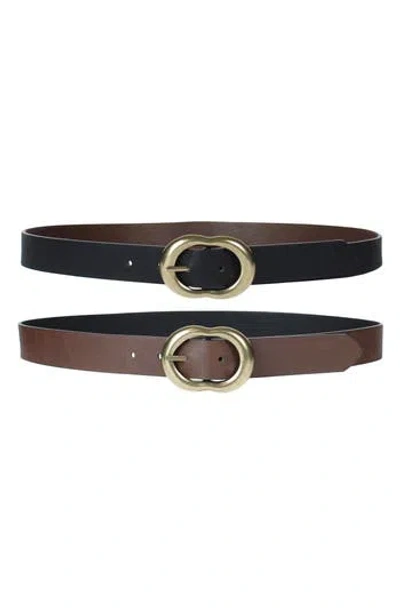 Linea Pelle Dome C-bar Buckle Reversible Belt In Multi