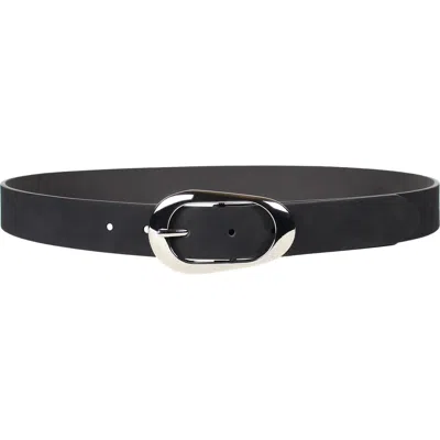 Linea Pelle Elongated Oval Buckle Belt In Black