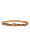 Linea Pelle Faux Python Print Keeper Belt In Brown