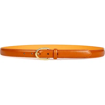 Linea Pelle Feather Edge Faux Leather Belt In Caramel