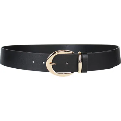 Linea Pelle Harness Buckle Faux Leather Belt In Blue