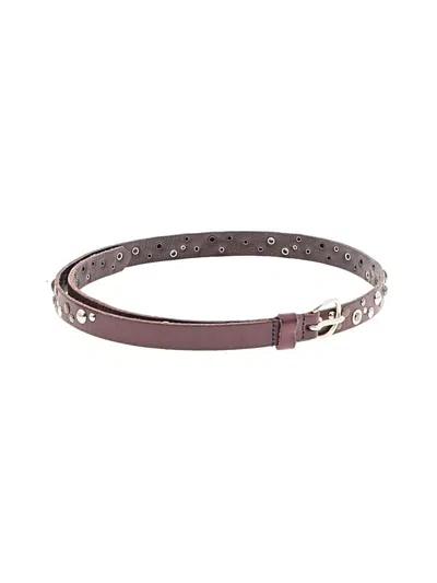 Pre-owned Linea Pelle Leather Belt In Burgundy