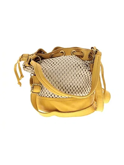 Pre-owned Linea Pelle Leather Bucket Bag In Yellow