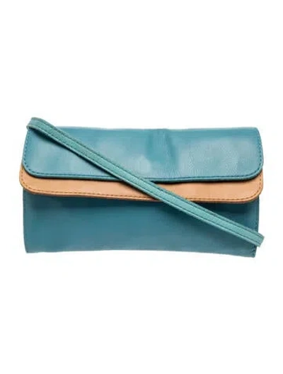 Pre-owned Linea Pelle Leather Clutch In Blue