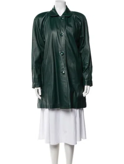 Pre-owned Linea Pelle Leather Coat In Green