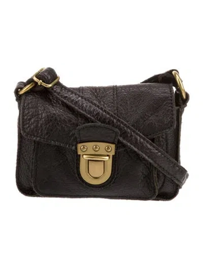 Pre-owned Linea Pelle Leather Messenger Bag In Black