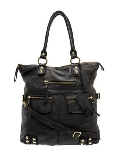 Pre-owned Linea Pelle Leather Shoulder Bag In Black