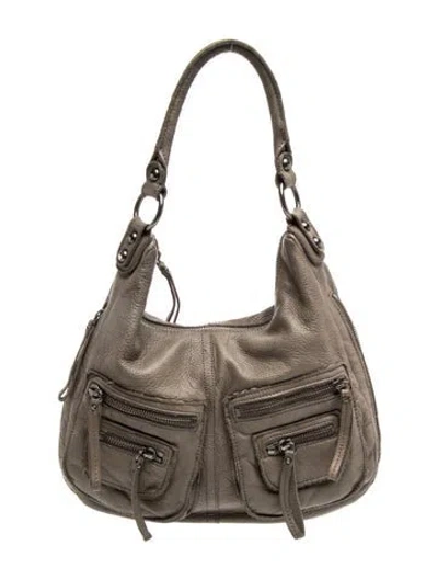 Pre-owned Linea Pelle Leather Shoulder Bag In Grey