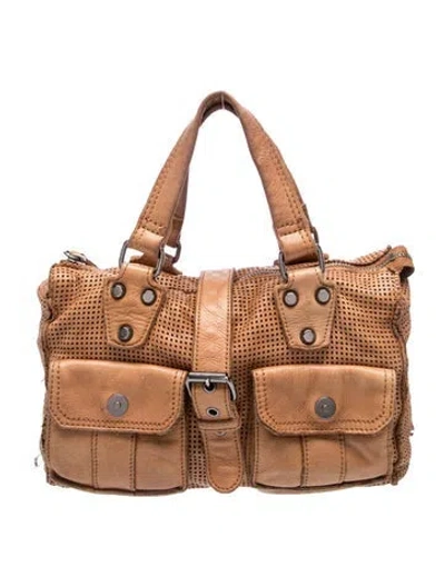 Pre-owned Linea Pelle Leather Top Handle Bag In Brown