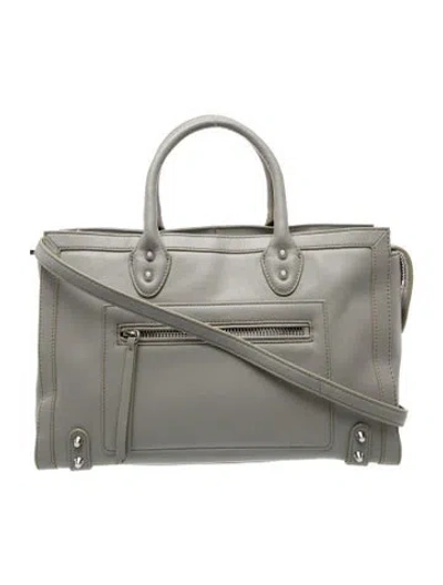Pre-owned Linea Pelle Leather Top Handle Bag In Gray