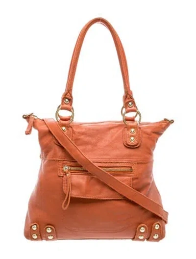 Pre-owned Linea Pelle Leather Top Handle Bag In Orange
