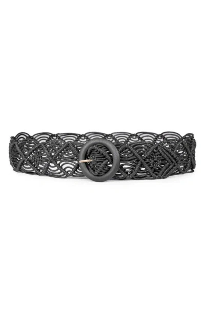 Linea Pelle Macrame Braided Belt In Black