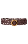 Linea Pelle Macrame Braided Belt In Red