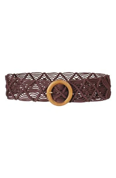 Linea Pelle Macrame Braided Belt In Brown