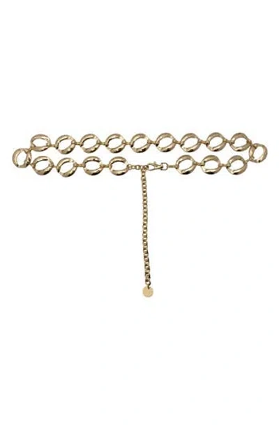 Linea Pelle Molten Chain Link Belt In Gold